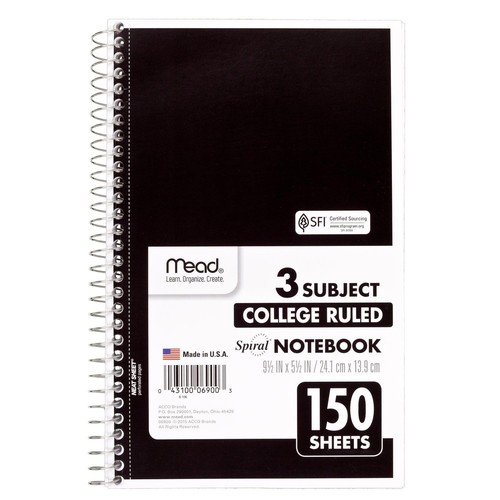 Mead spiral notebook - mead, notebook,