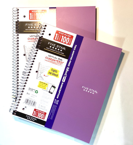 Five star notebook wide - wide, ruled