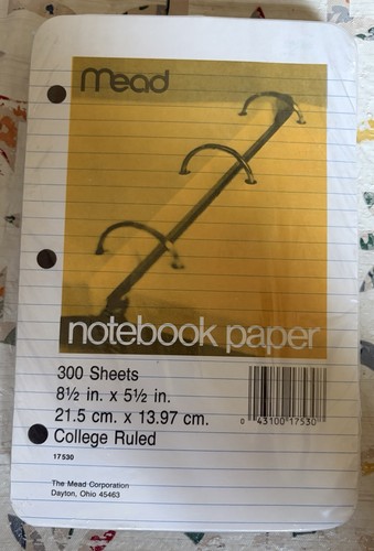 Vintage mead notebook paper - notebook,