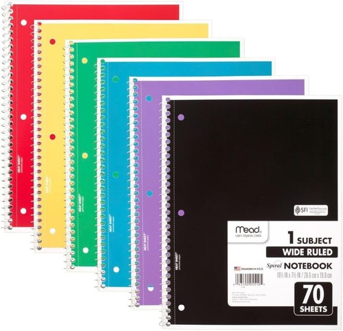Mead spiral notebook pack - mead, 6