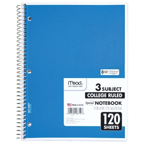 Mead spiral notebook - spiral, 3