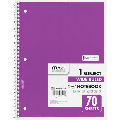 Mead spiral notebook 1 - mead, notebook,