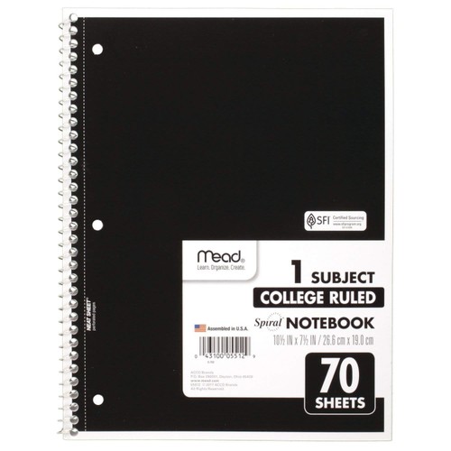Mead spiral notebook 1 - mead,
